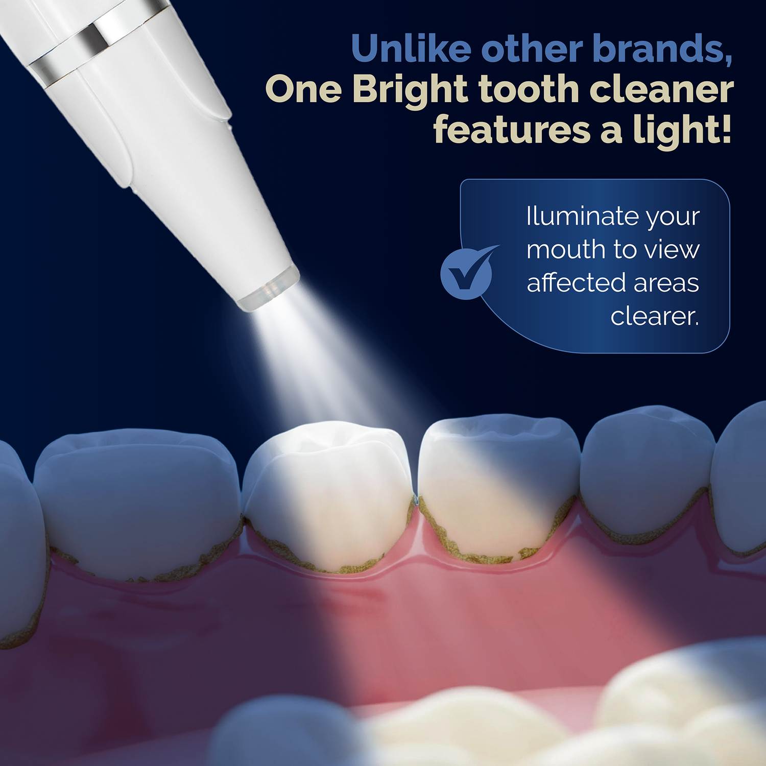 Ultrasonic tooth cleaner one bright plaque remover torch